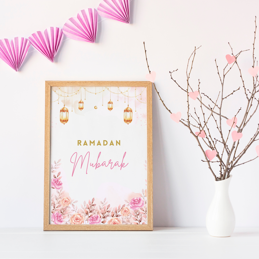 Affiche ramadan mubarak - affiche floral ramadan par Le Temps des Paillettes - Le Temps des Paillettes