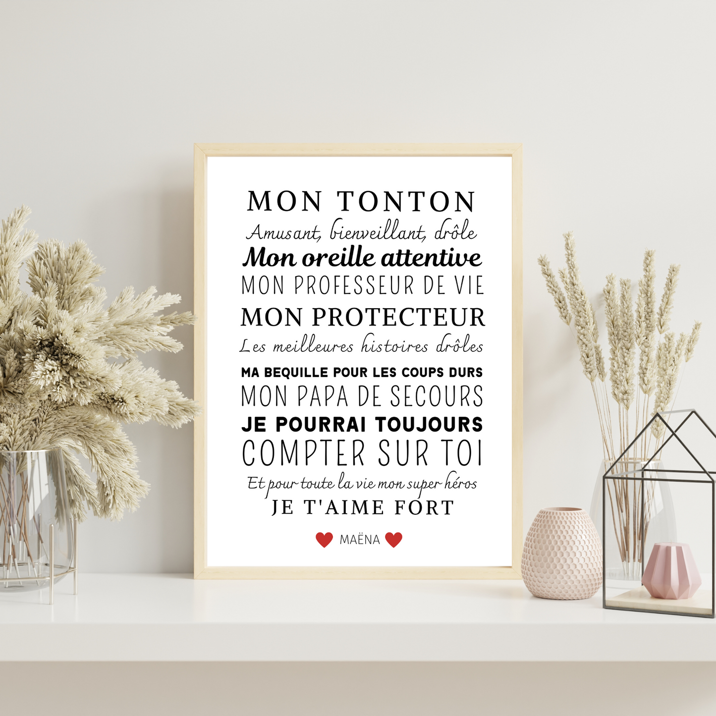 Affiche tonton personnalisée - cadeau personnalisé tonton par Le Temps des Paillettes