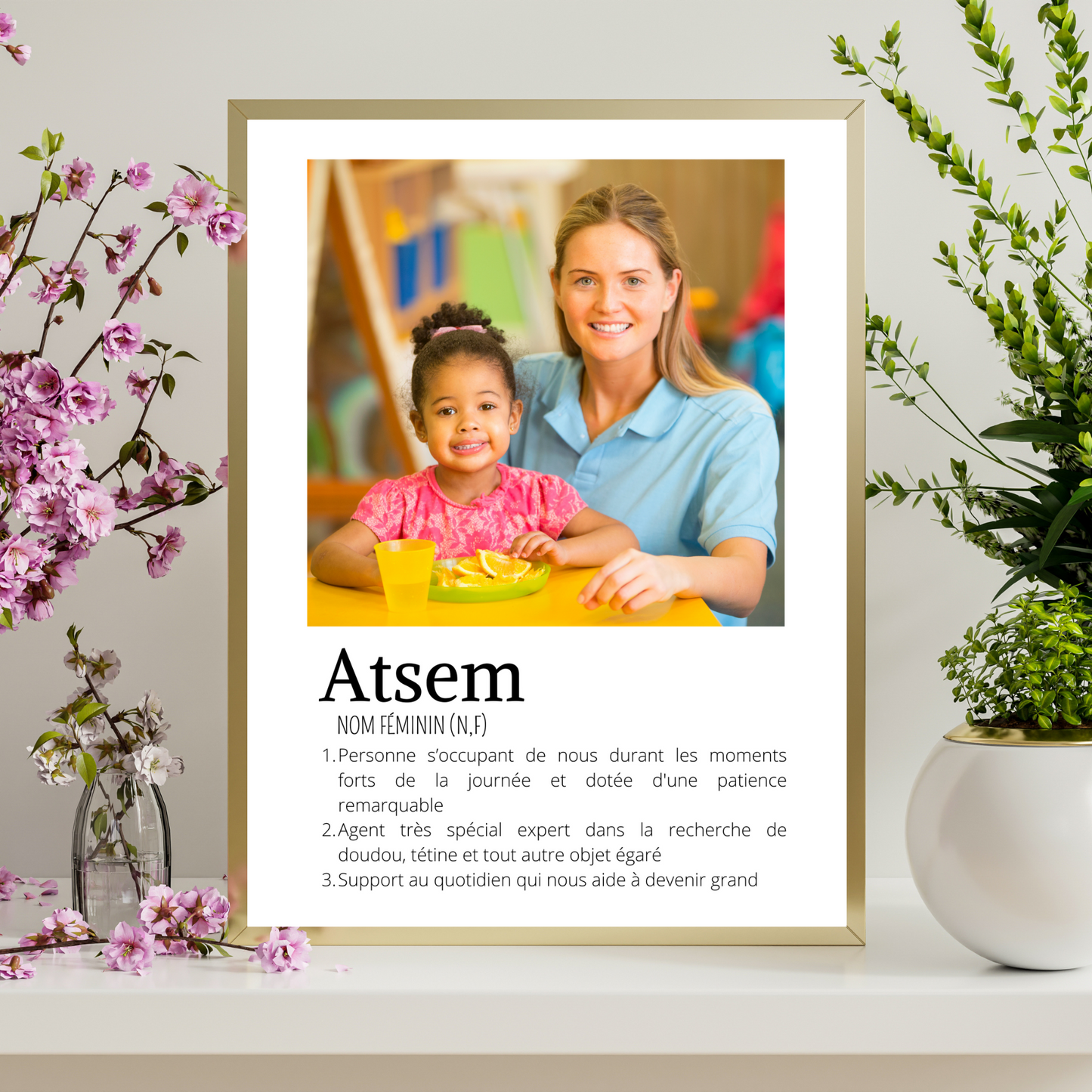 Affiche ATSEM personnalisée photos - cadeau personnalisée ATSEM par Le Temps des Paillettes