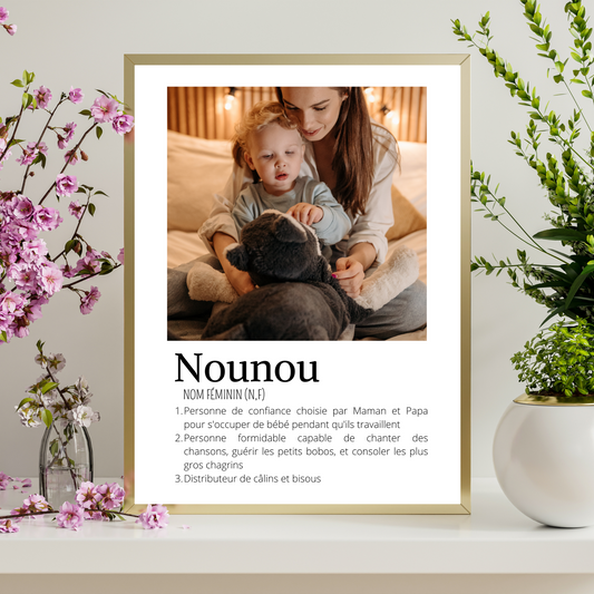 Affiche nounou personnalisée photos - cadeau personnalisée pour nounou par Le Temps des Paillettes - Le Temps des Paillettes