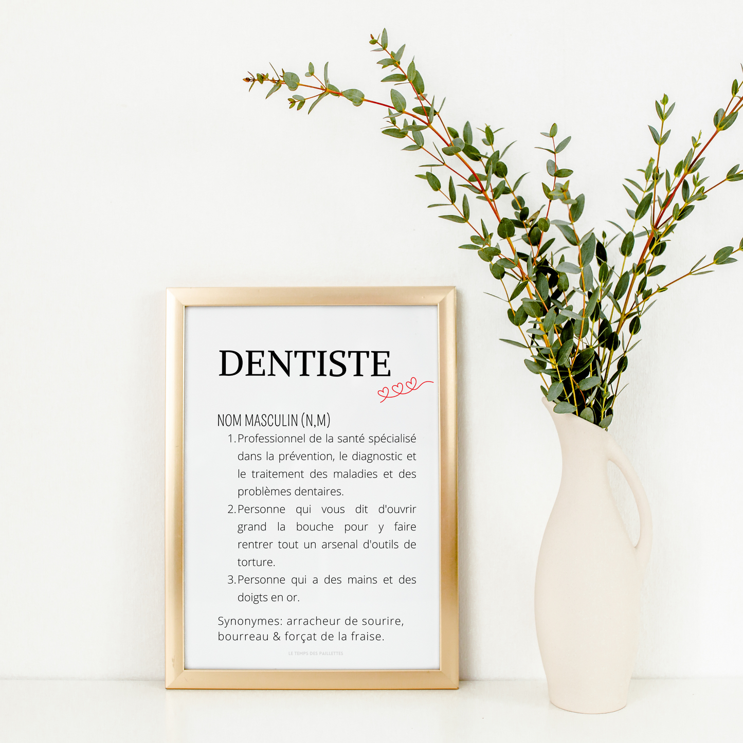 Affiche définition dentiste - Affiche minimalistes dentiste - Affiche salle d'attente  par Le Temps des Paillettes