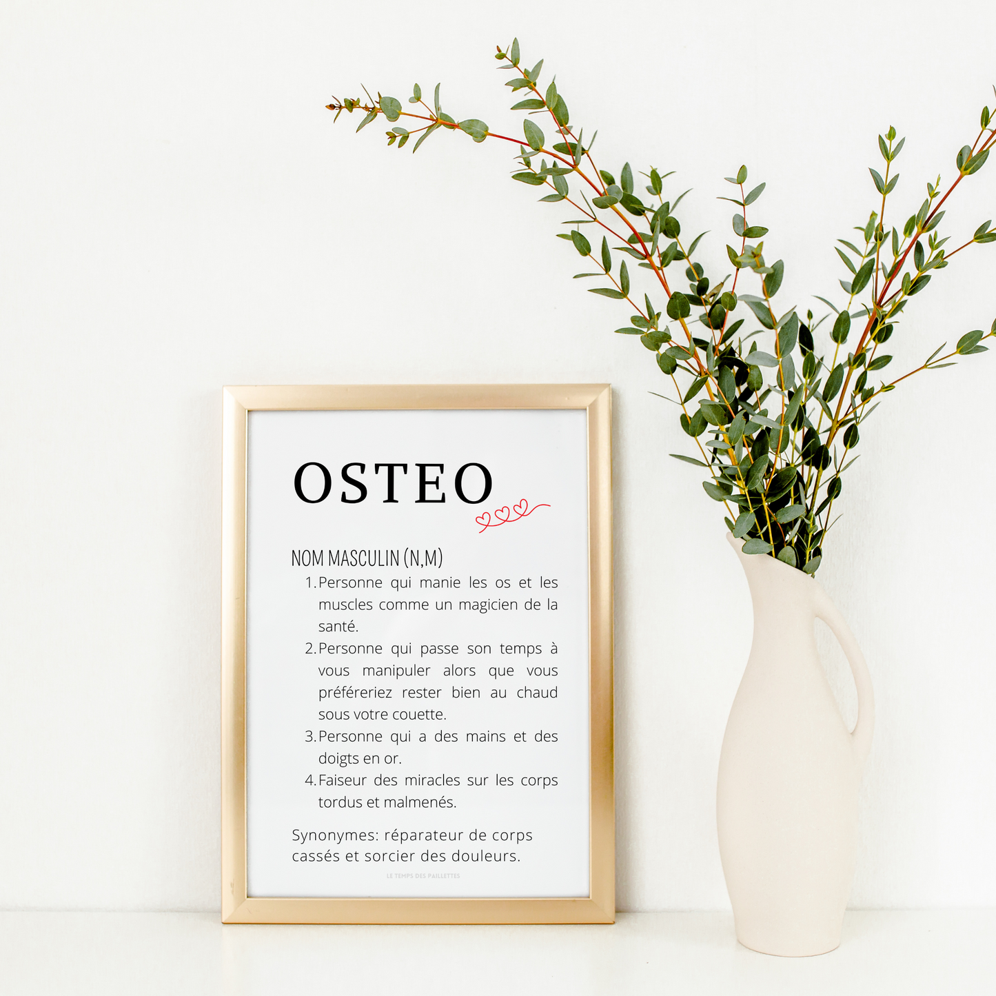 Affiche définition ostéopathe- Affiche minimalistes ostéopathe - Affiche salle d'attente  par Le Temps des Paillettes