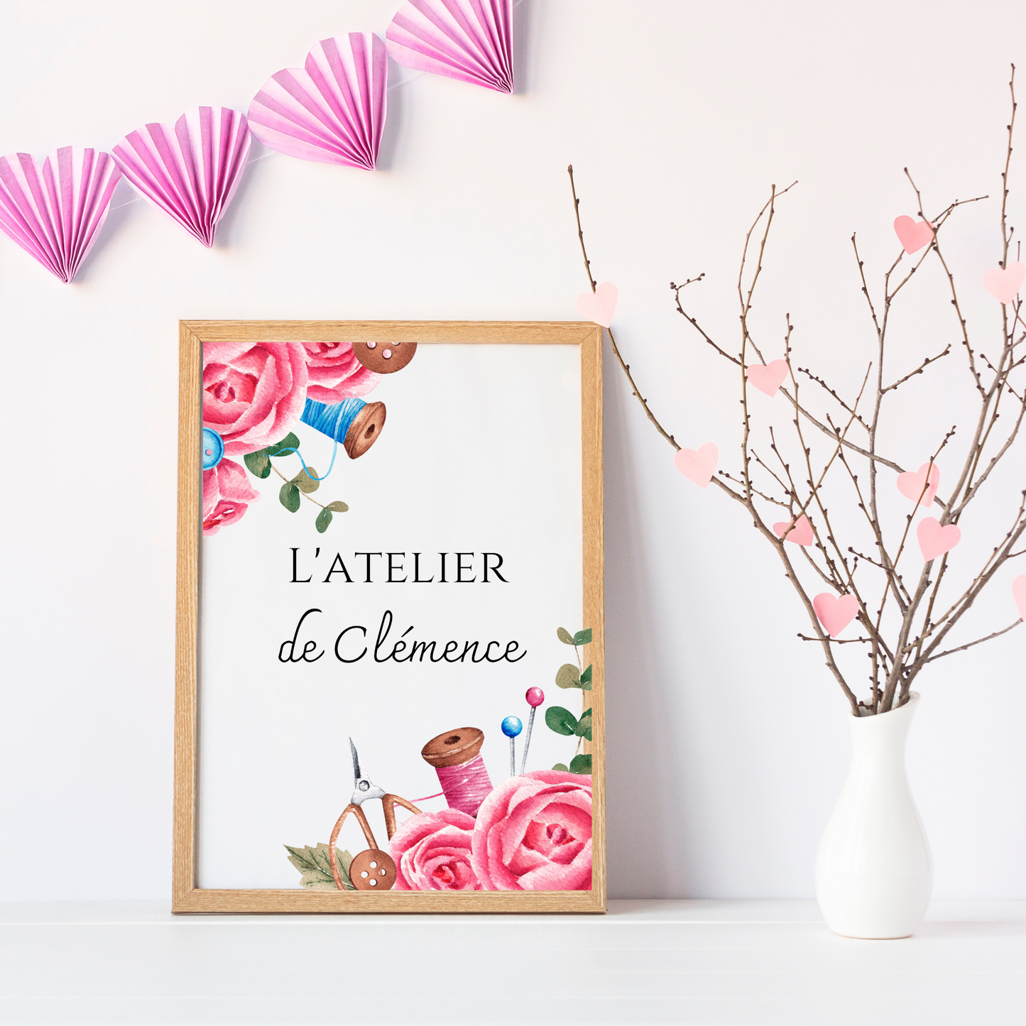 Affiche Atelier de Couture Personnalisée - Affiche couturière personnalisée - cadeau pour couturière par Le Temps des Paillettes