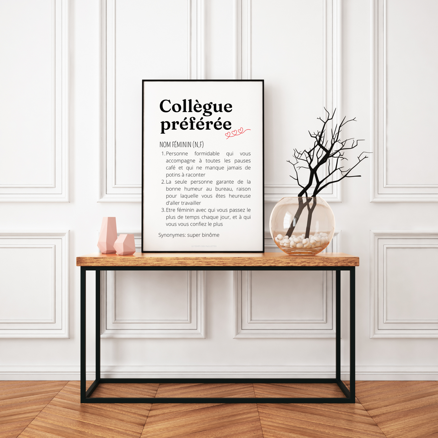 Affiche définition Collègue personnalisable -  cadeau collègue personnalisable par Le Temps des Paillettes