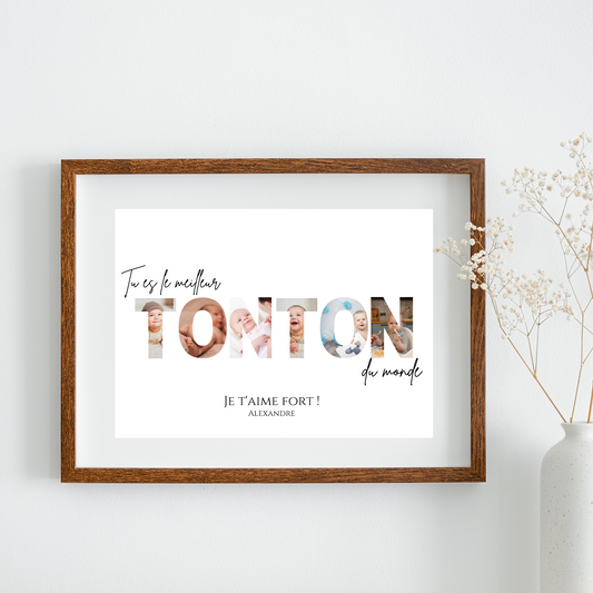 Affiche tonton personnalisée photos - cadeau personnalisé tonton par Le Temps des Paillettes - Le Temps des Paillettes