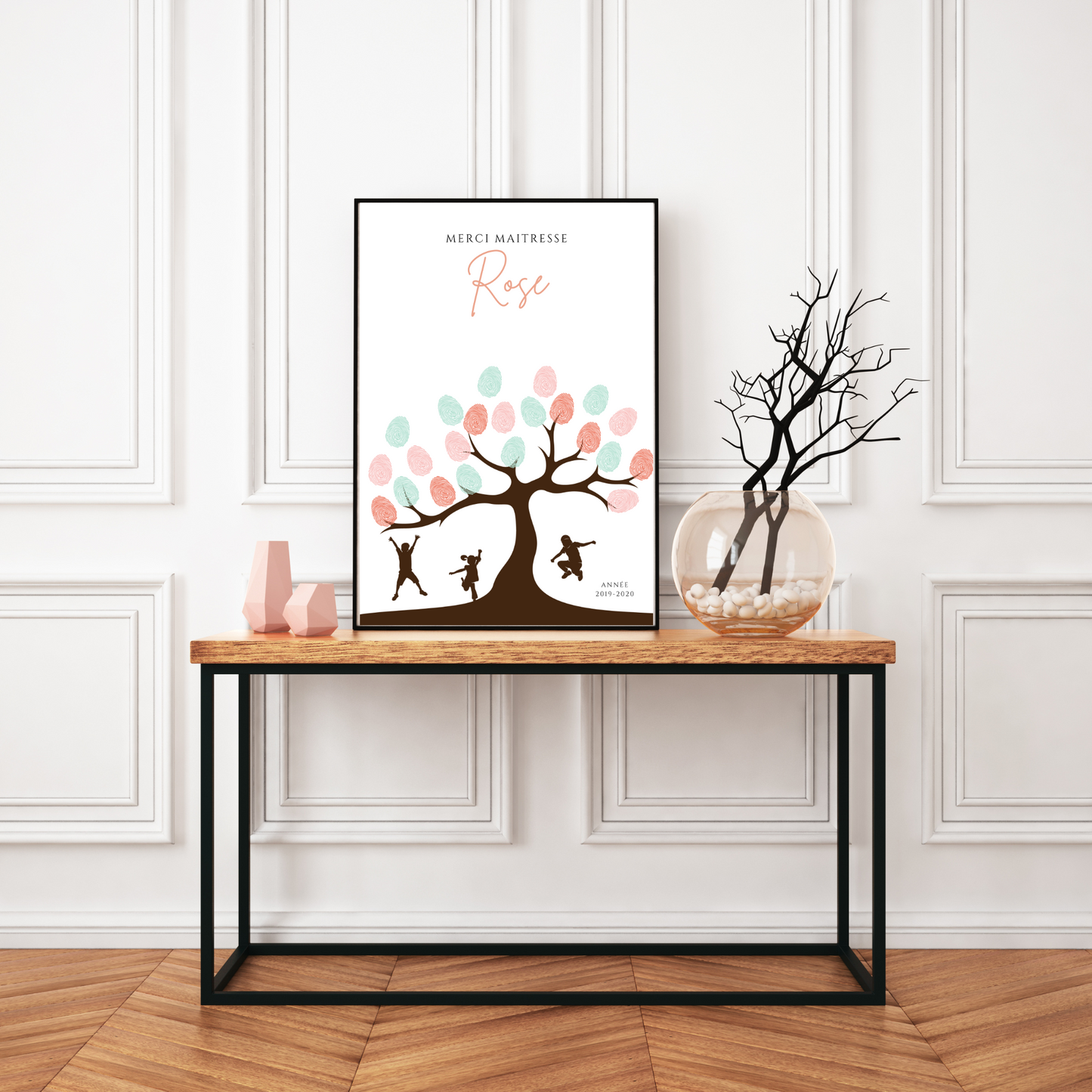 Affiche empreinte pour classe  - cadeau maitresse - affiche merci maitresse par Le Temps des Paillettes