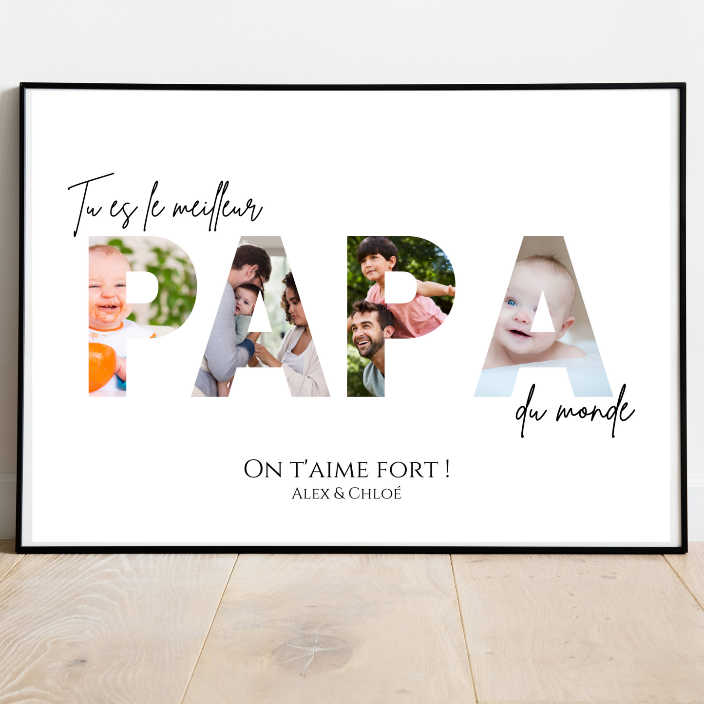 Affiche papa personnalisée photos - cadeau personnalisé papa par Le Temps des Paillettes