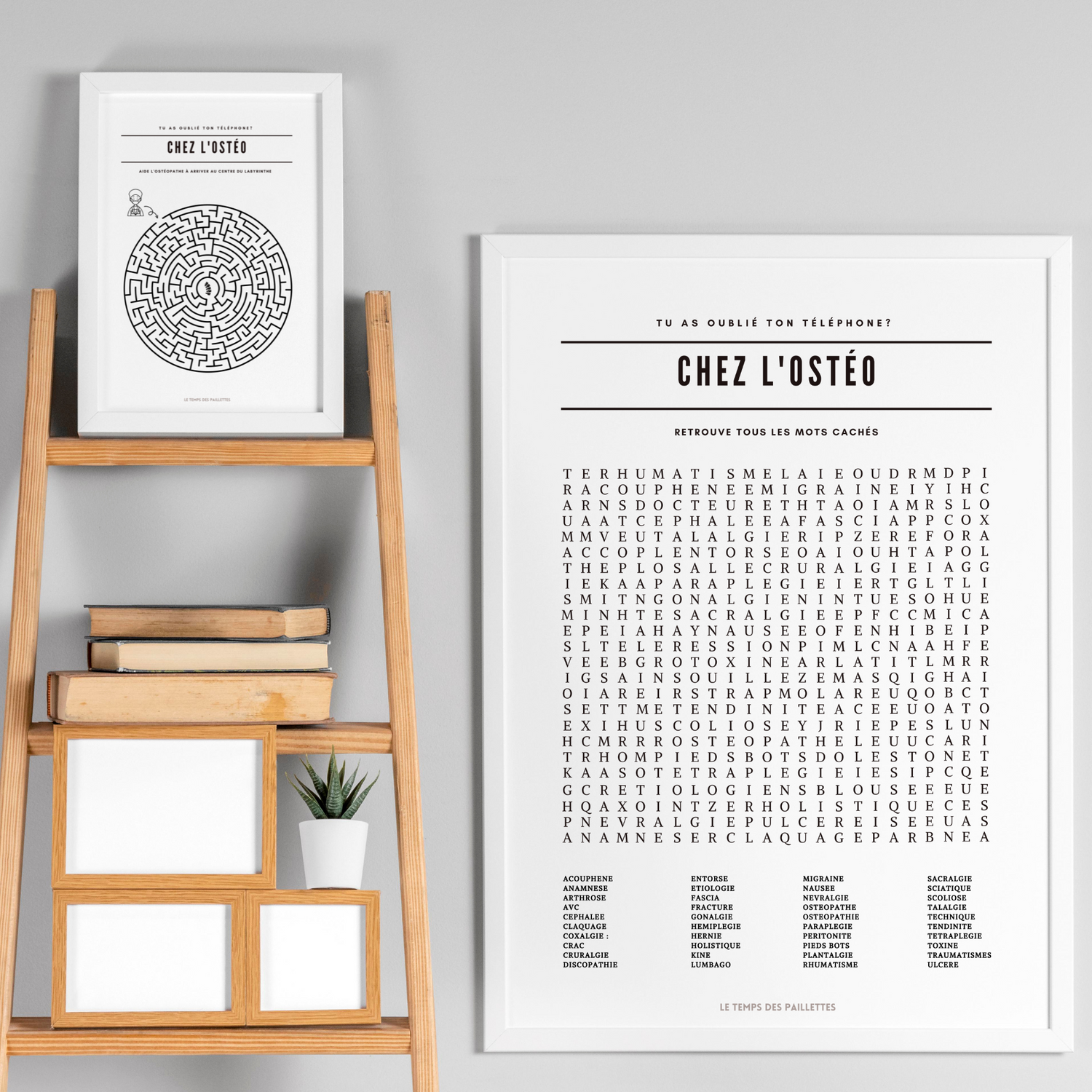 2 Posters pour salle d'attente ostéopathe - Affiche chez le docteur  - Affiche minimalistes cabinet médical par Le Temps des Paillettes - Le Temps des Paillettes