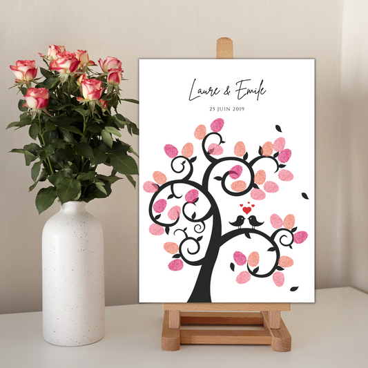 Arbre à empreintes personnalisé mariage / couple - Affiche à imprimer par le Temps des Paillettes - Le Temps des Paillettes