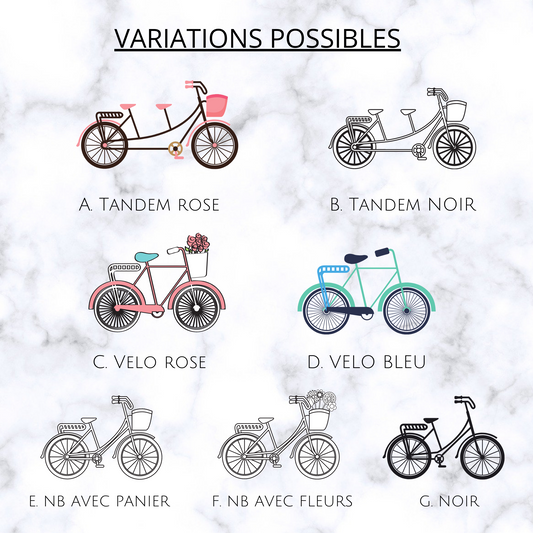 Affiche famille personnalisée vélo, Cadeau personnalisé famille avec vélo par Le Temps des Paillettes - Le Temps des Paillettes