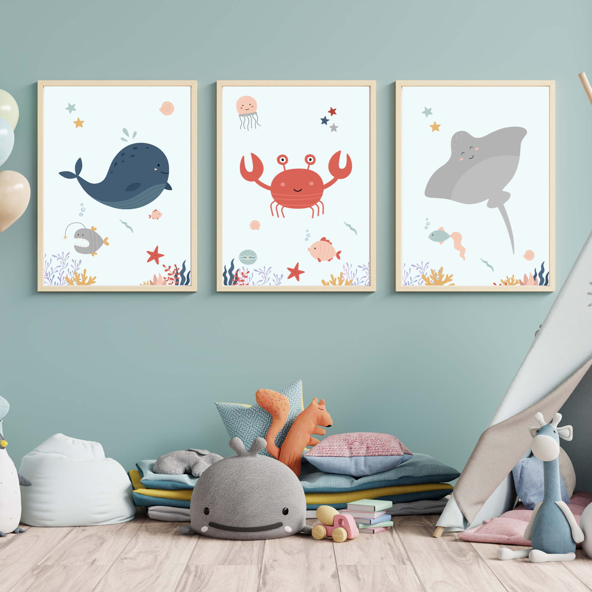 Vaessen Creative Set De Ciseaux Enfant - Crabe, Baleine