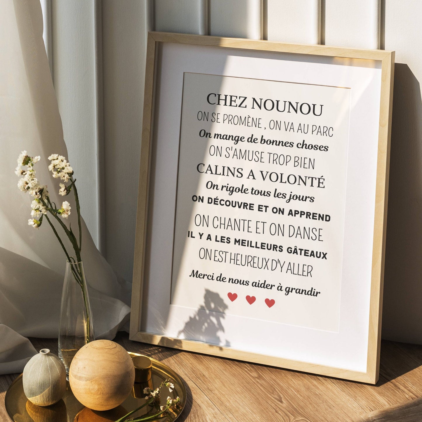 Affiche chez nounou personnalisé  - Poster merci nounou - Cadeau personnalisé nounou par Le Temps des Paillettes