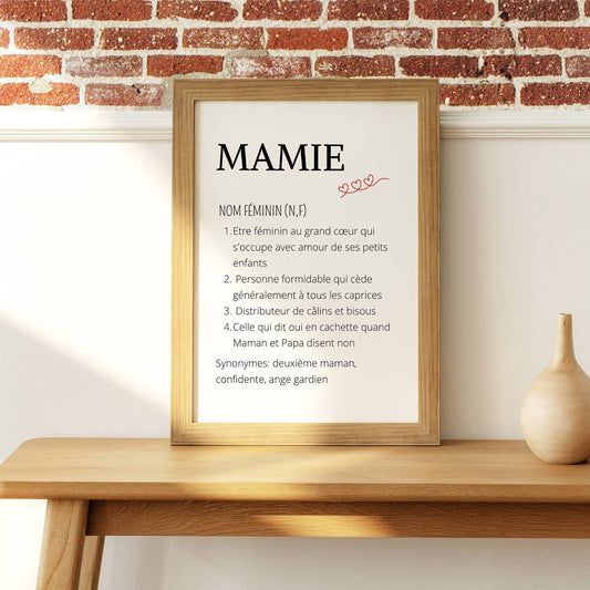 Affiche définition mamie personnalisée - Affiche mamie personnalisée - cadeau mamie personnalisée par Le Temps des Paillettes - Le Temps des Paillettes