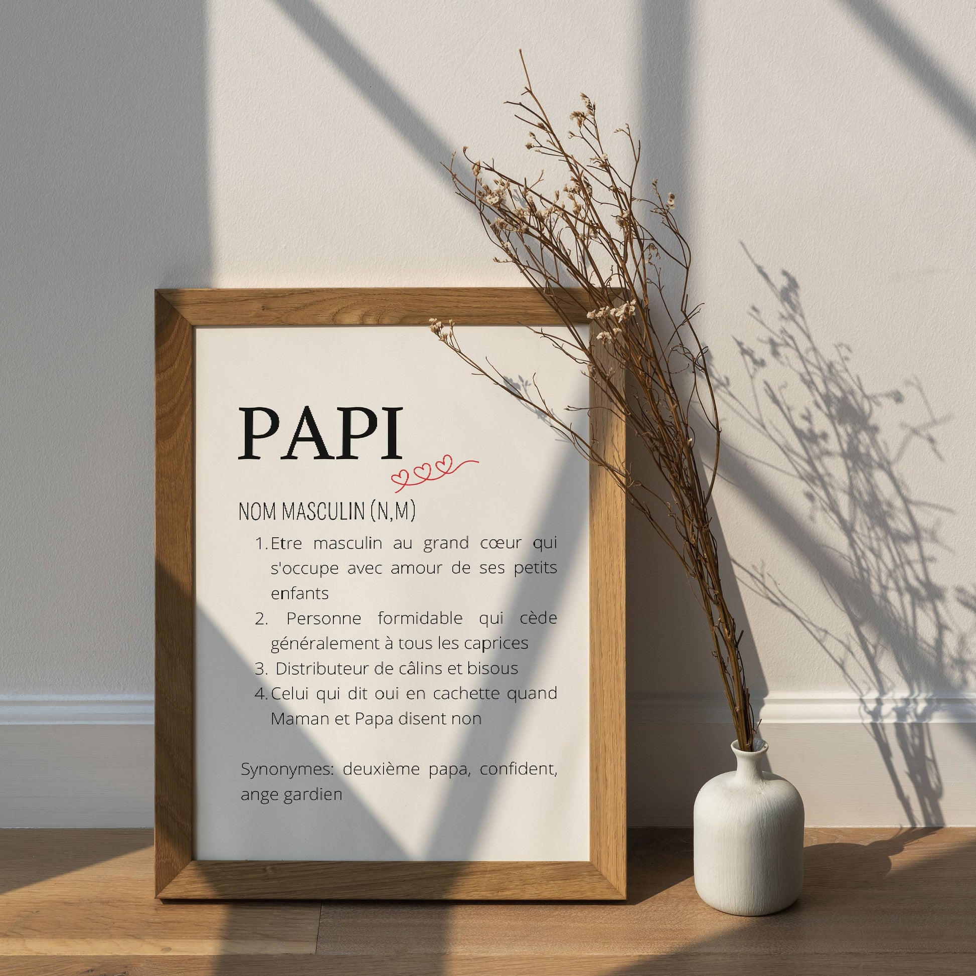 Affiche Définition Papi - Poster papy personnalisé - Cadeau pour