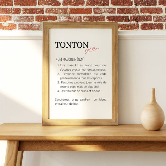 Affiche Définition tonton personnalisé - Poster tonton personnalisé - Cadeau personnalisé tonton par Le Temps des Paillettes - Le Temps des Paillettes