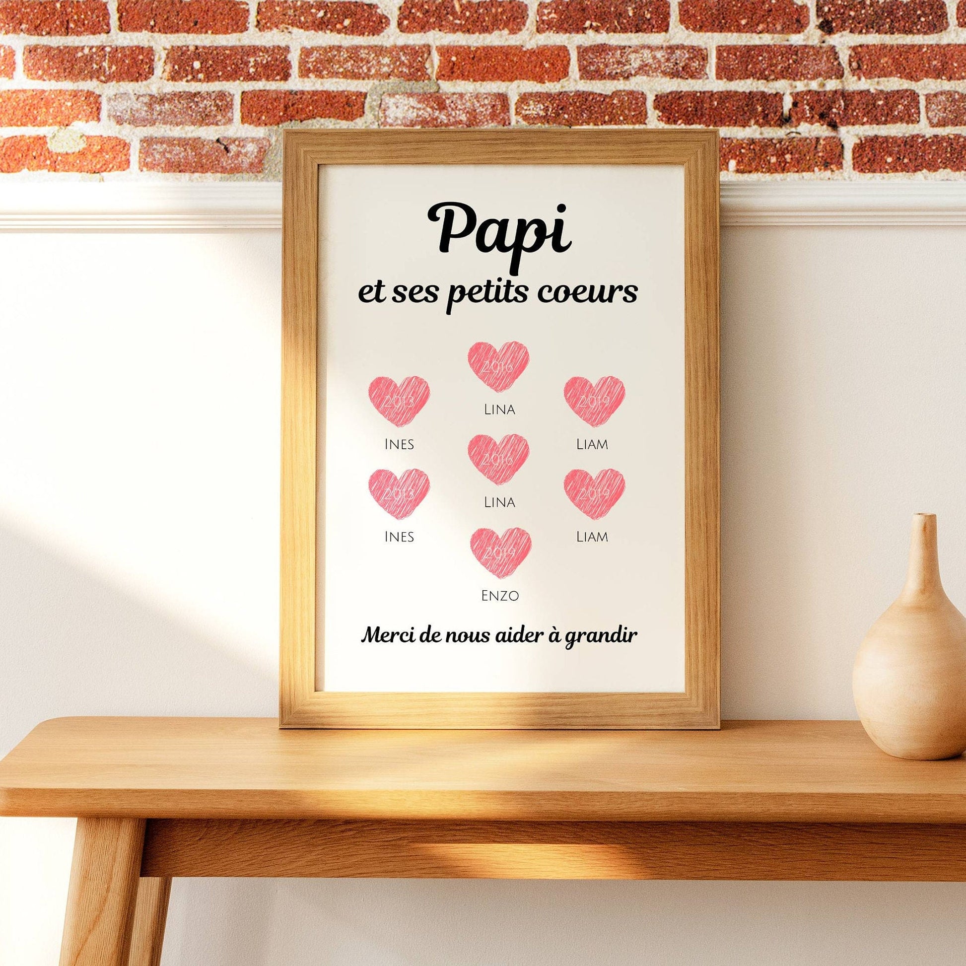 Affiche papi personnalisée - cadeau famille personnalisé - Poster papy – Le  Temps des Paillettes