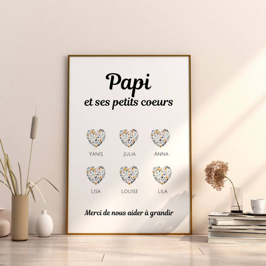 Affiche papi personnalisée - cadeau famille personnalisé - Poster papy personnalisé  par Le Temps des Paillettes