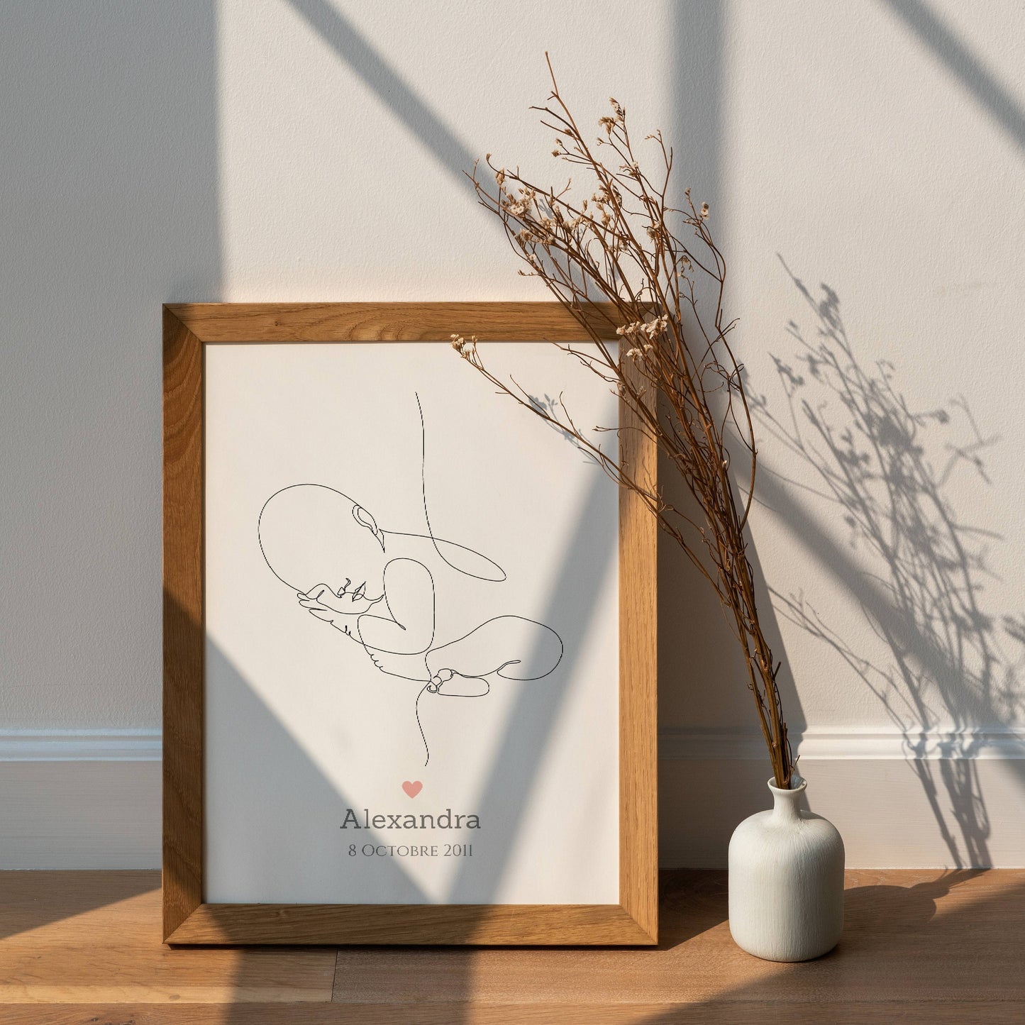 Affiche naissance minimaliste - affiche naissance bébé single line  par Le Temps des Paillettes