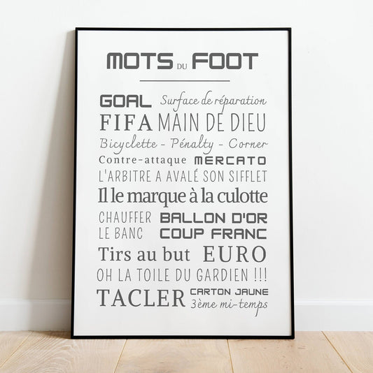 Affiche foot- Affiche mots et expressions du football - Poster football - Affiche sport à imprimer par Le Temps des Paillettes - Le Temps des Paillettes