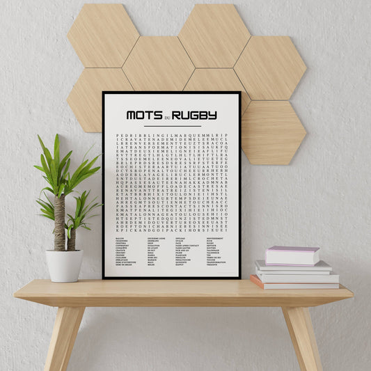 Affiche rugby - Affiche mots mélés et expressions du rugby - Poster sport - compilation rugby par Le Temps des Paillettes - Le Temps des Paillettes