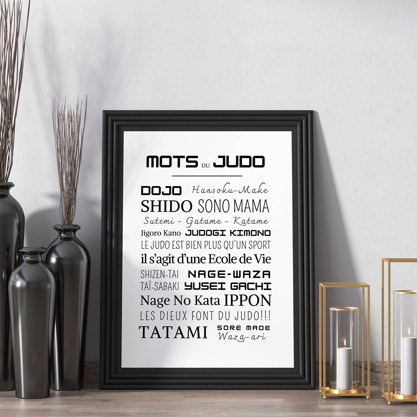 Affiche judo - affiche sport -  Affiche mots et expressions du judo - Poster judo judoka - affiche pour dojo  par Le Temps des Paillettes
