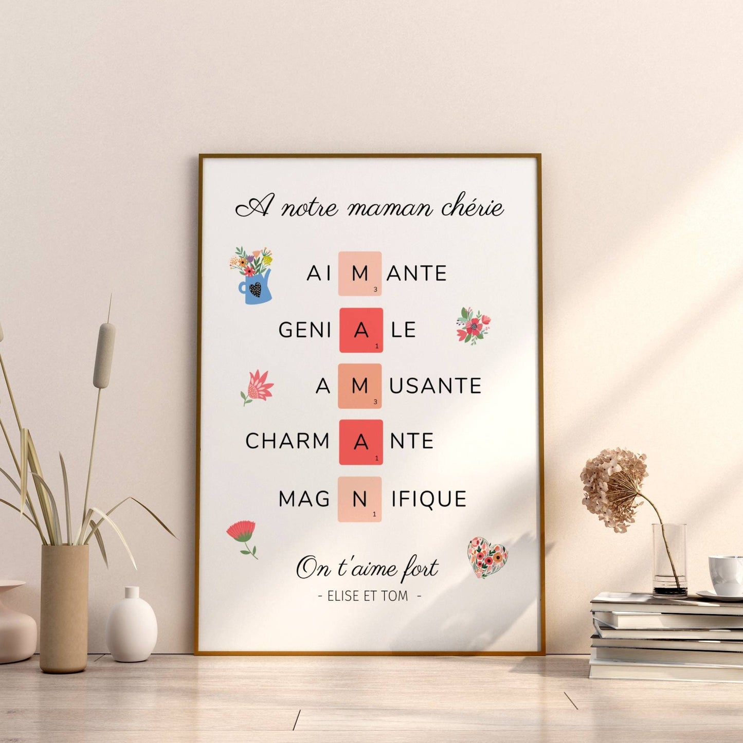 Affiche maman personnalisée - Affiche maman  définition - affiche qualité maman - cadeau maman  par Le Temps des Paillettes
