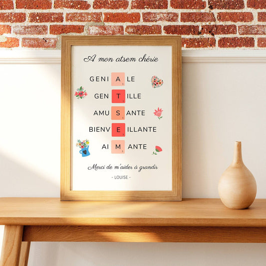 Affiche atsem personnalisée - Affiche atsem définition - affiche qualité atsem - cadeau atsem par Le Temps des Paillettes - Le Temps des Paillettes