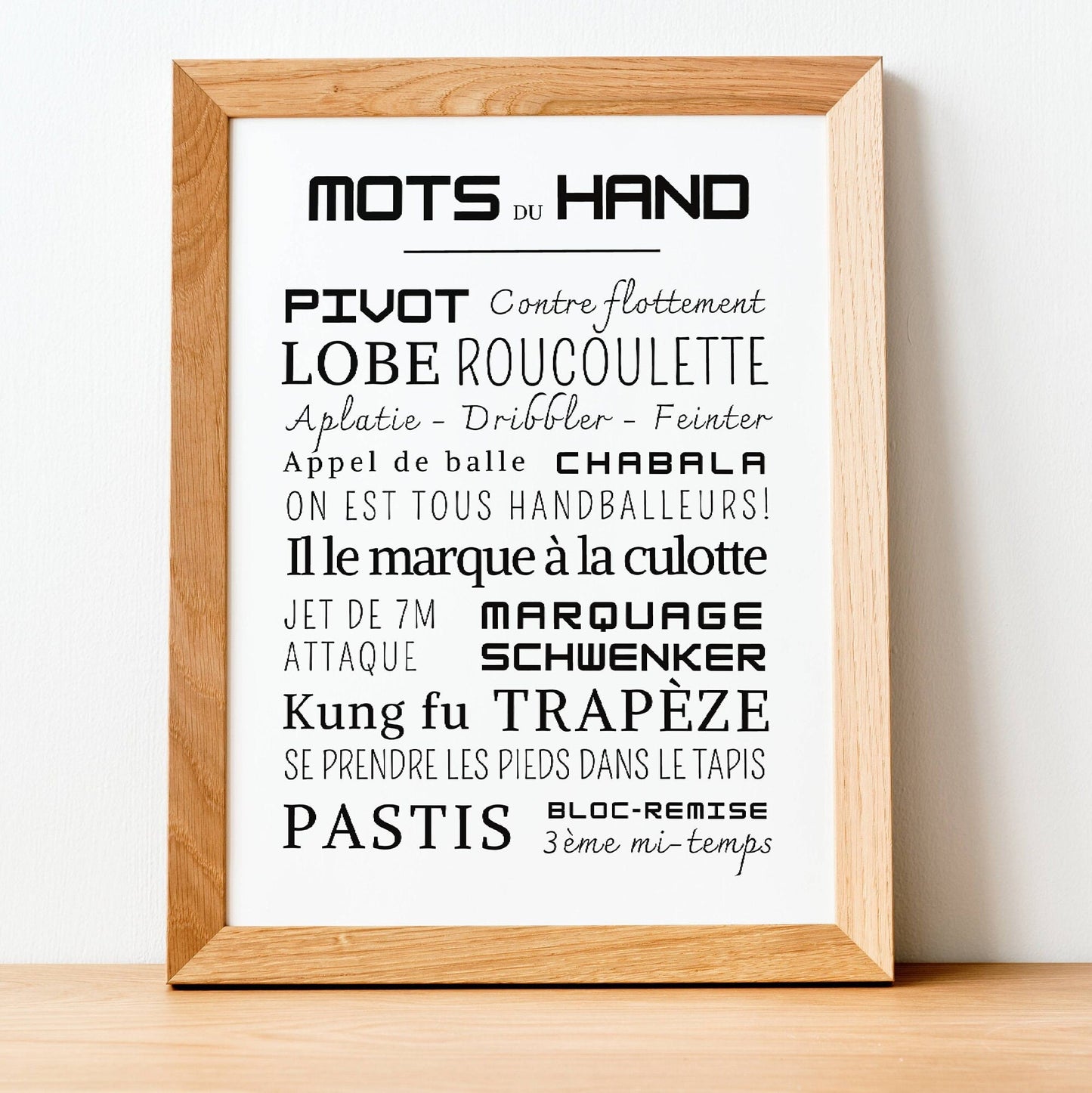 Affiche Hand - Affiche mots et expressions du Handball - Poster Handball - Affiche sport à imprimer  par Le Temps des Paillettes