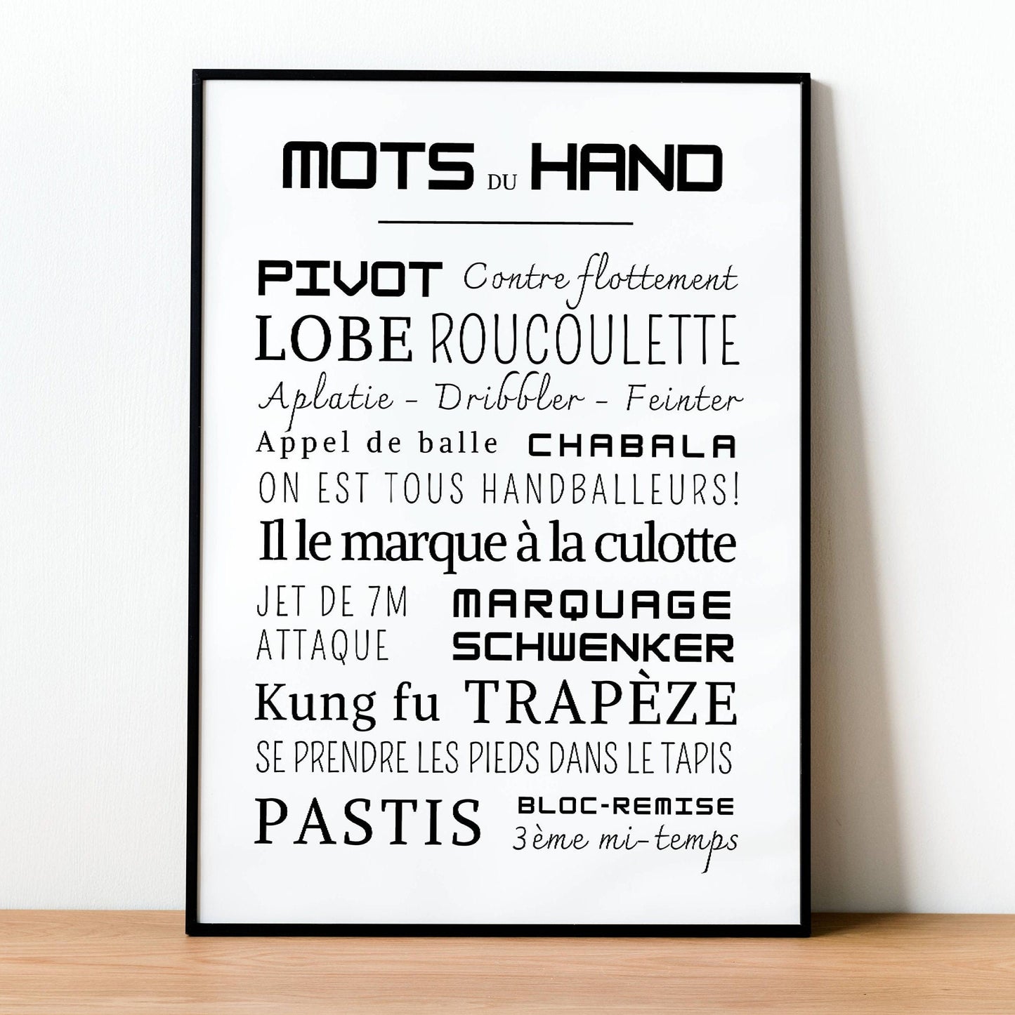Affiche Hand - Affiche mots et expressions du Handball - Poster Handball - Affiche sport à imprimer  par Le Temps des Paillettes