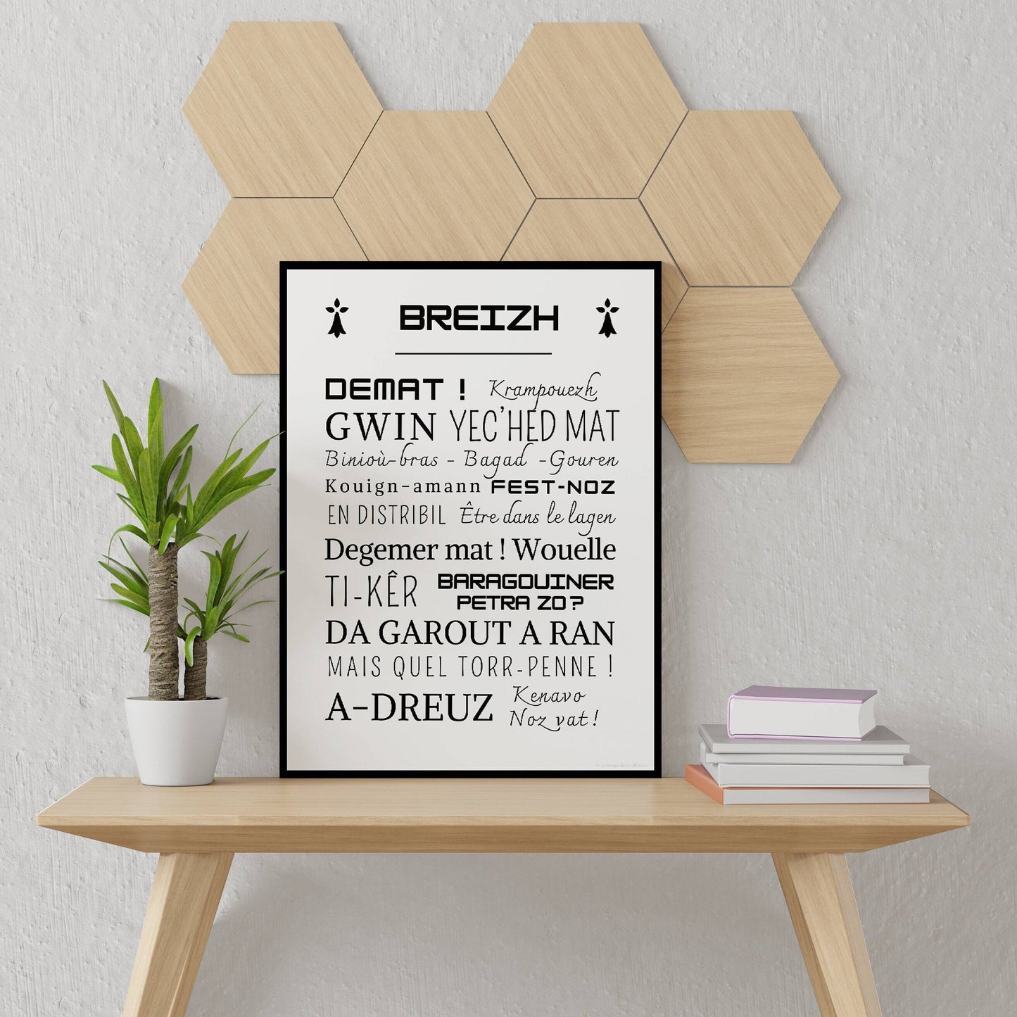 Affiche Mots Bretons - Poster Breizh - Cadre mots et expressions de bretagne  par Le Temps des Paillettes