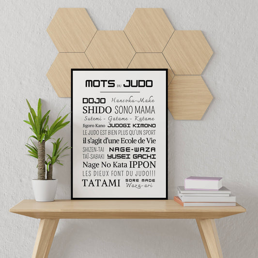 Affiche judo - affiche sport - Affiche mots et expressions du judo - Poster judo judoka - affiche pour dojo par Le Temps des Paillettes - Le Temps des Paillettes