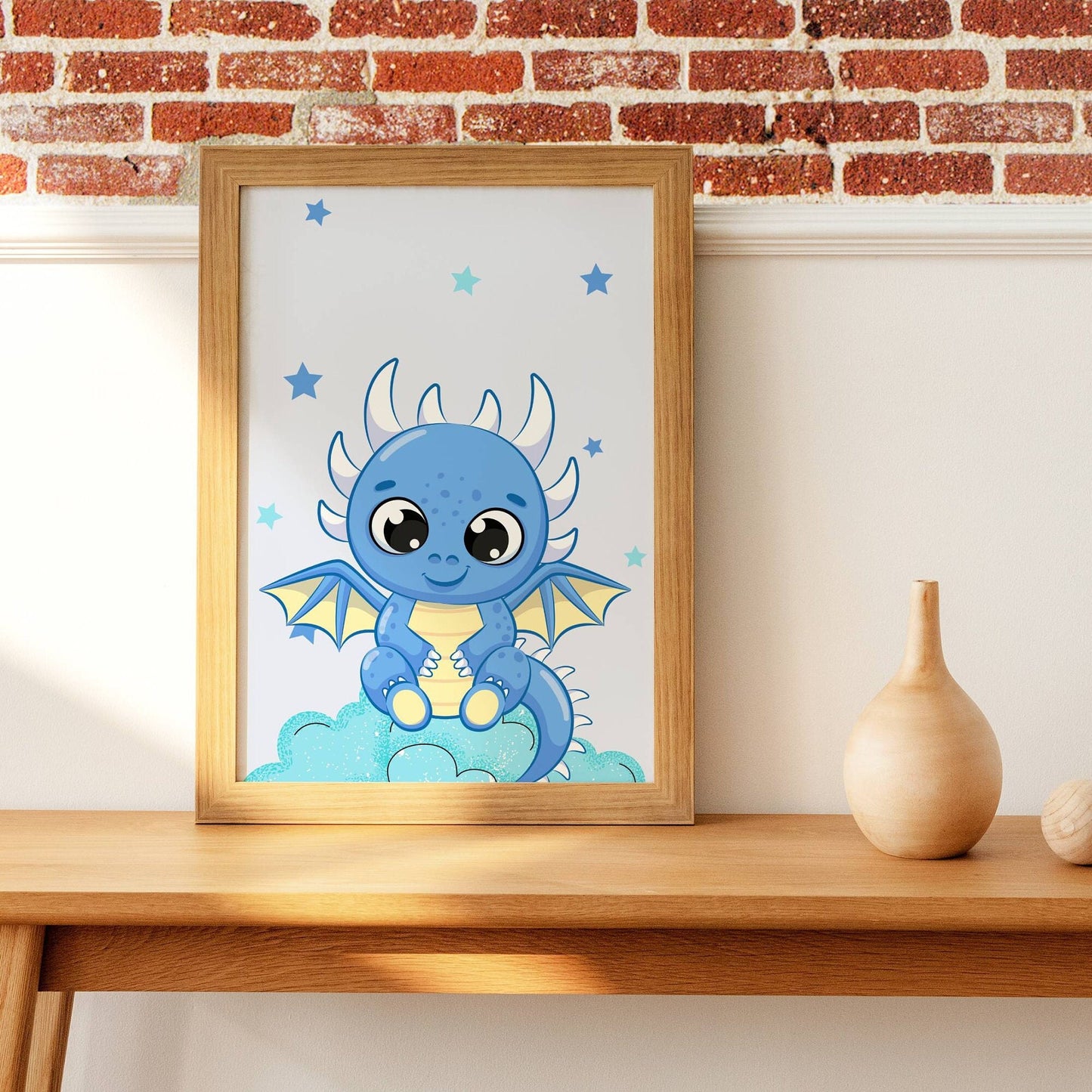 Affiches enfant dragons -  cadeau naissance dragon - poster chambre bébé dragon  - décoration murale féerique  par Le Temps des Paillettes