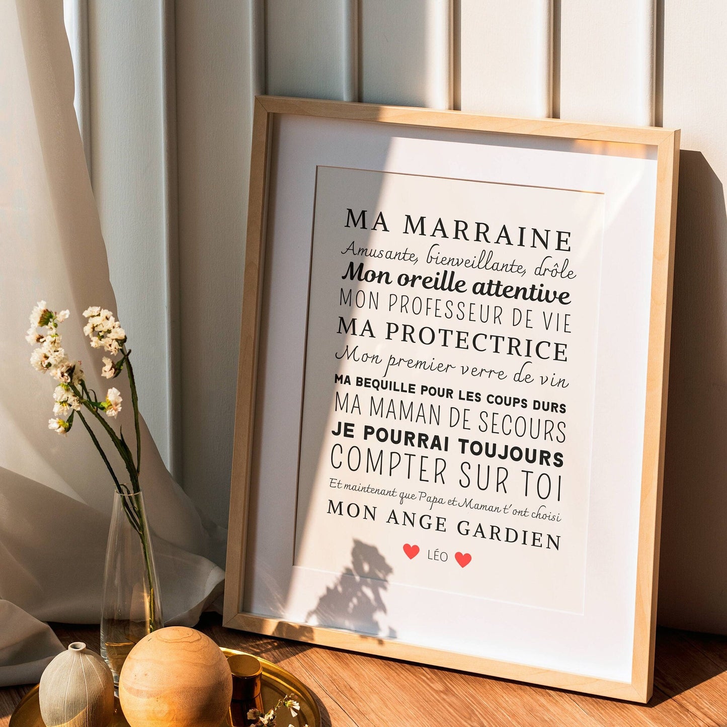 Affiche marraine personnalisée - demande marraine originale - cadeau pour marraine personnalisé  par Le Temps des Paillettes