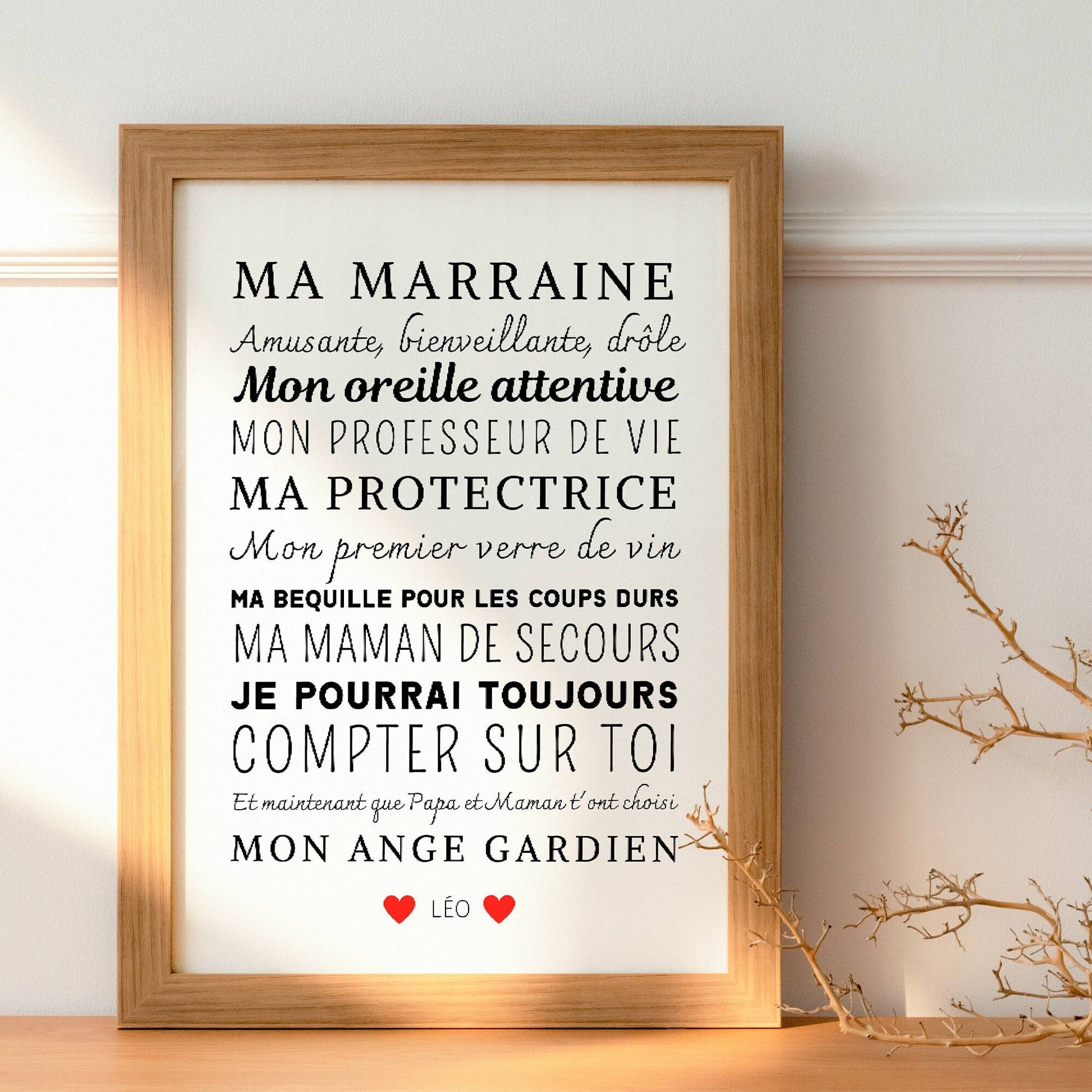 Affiche marraine personnalisée - demande marraine originale - cadeau p – Le  Temps des Paillettes