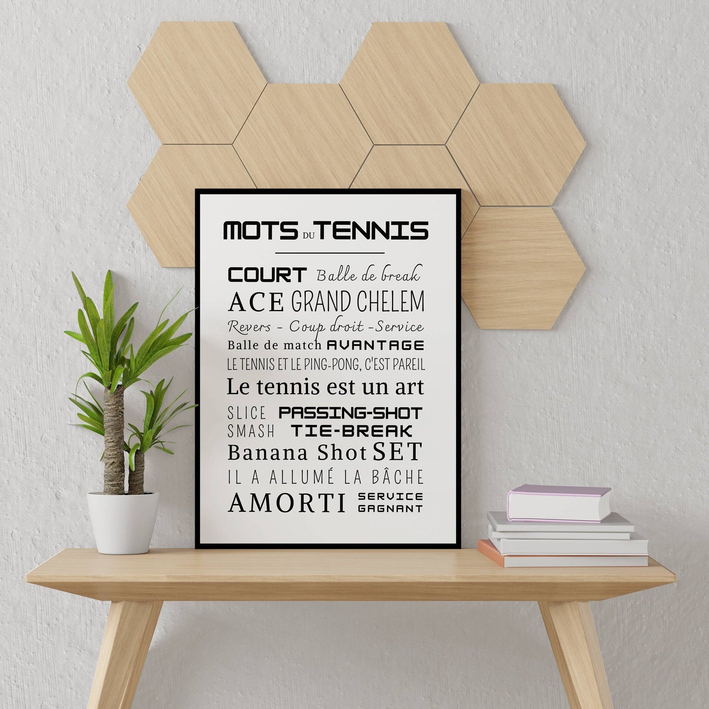 Affiche tennis - Affiche mots et expressions du tennis - Poster tennis par Le Temps des Paillettes