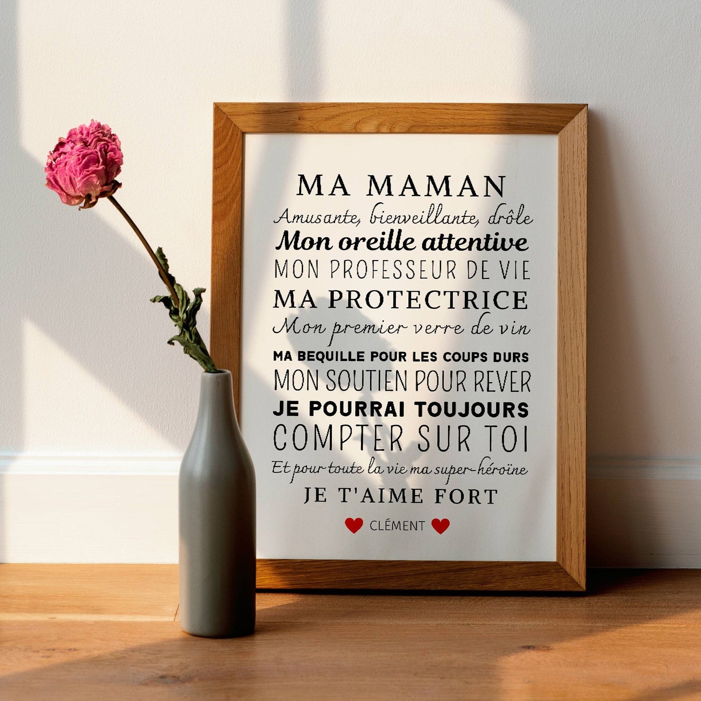 Affiche maman personnalisée - fête des mères - cadeau maman  par Le Temps des Paillettes