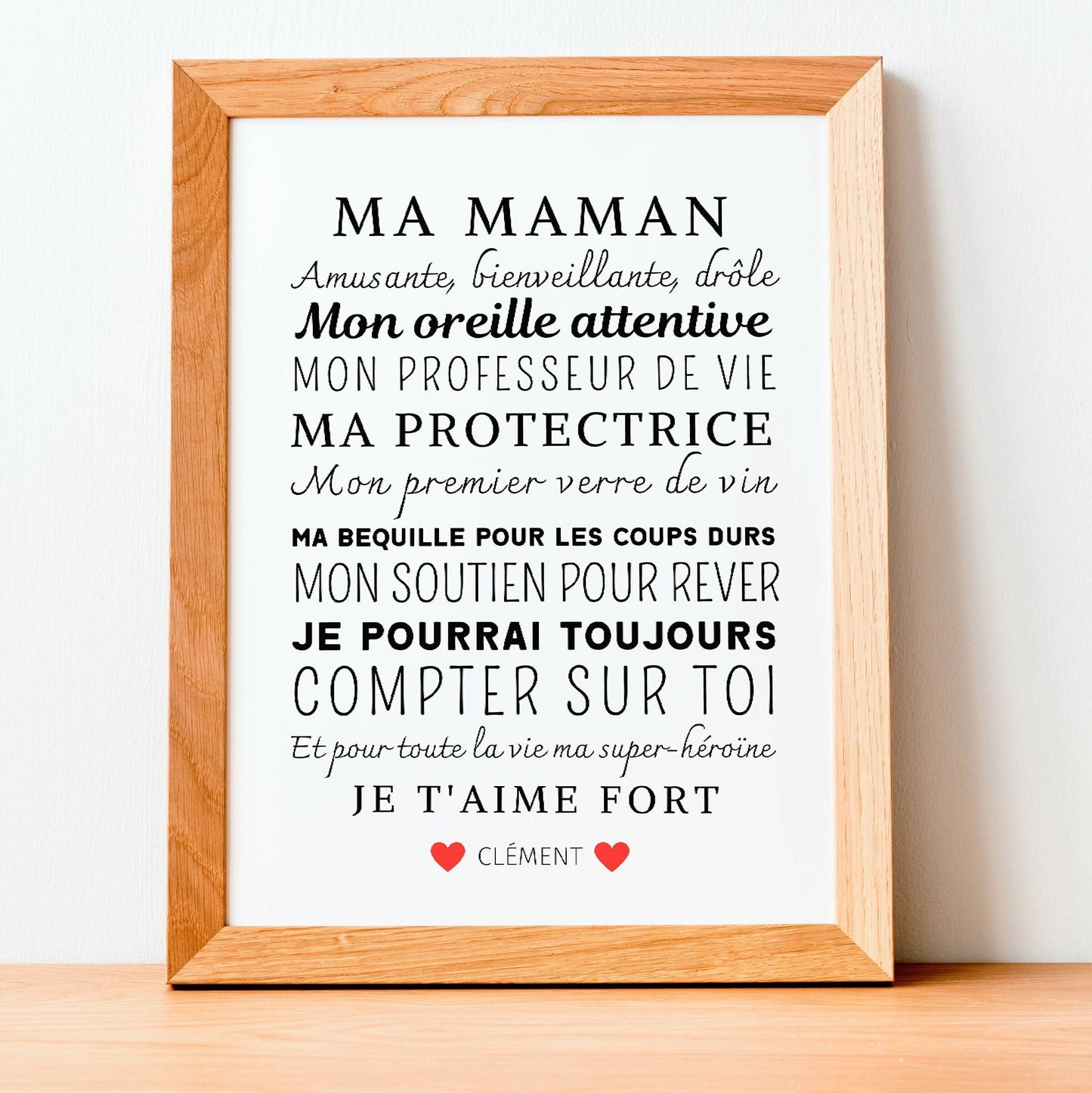 Affiche maman personnalisée - fête des mères - cadeau maman  par Le Temps des Paillettes