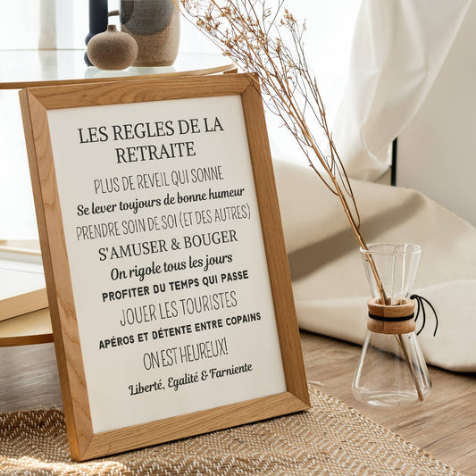 Affiche cadeau départ à la retraite - poster retraiter personnalisé par Le Temps des Paillettes - Le Temps des Paillettes