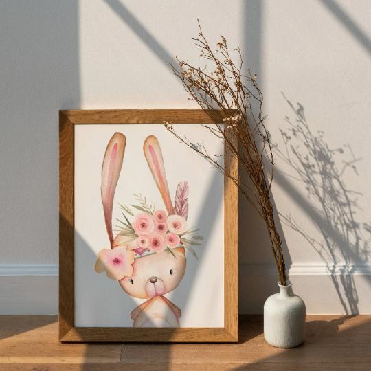 Set d'affiche animaux de la forêt aquarelle- Affiche chambre bébé renard lapin et biche - Le Temps des Paillettes