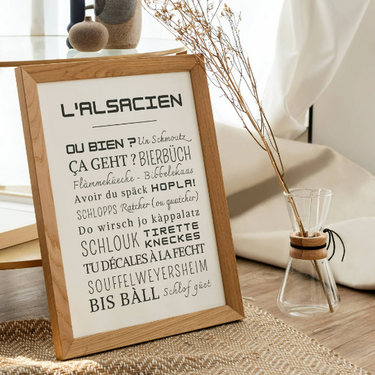 Affiche Mots Alsaciens - Poster Alsacien - Cadre mots et expressions d'Alsace par Le Temps des Paillettes - Le Temps des Paillettes